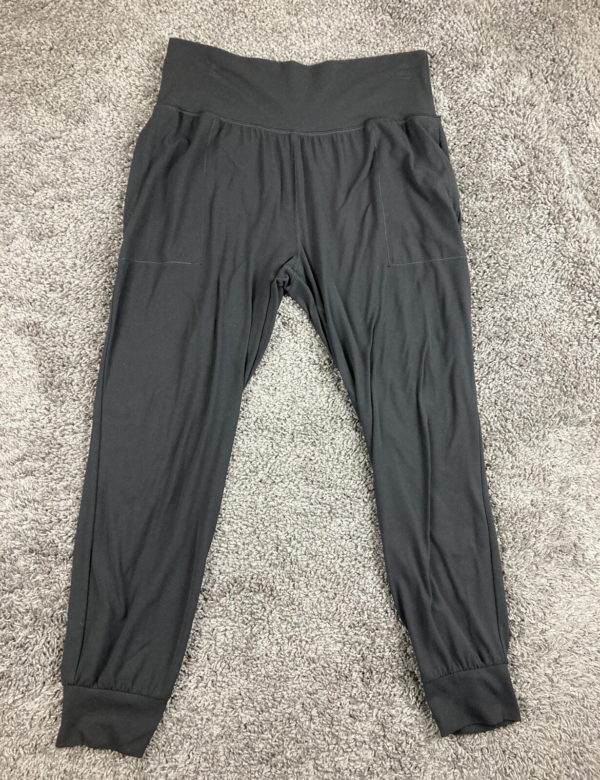 Athleta Salutation Jogger Pants Womens Black High Rise Powervita Yoga Pockets L