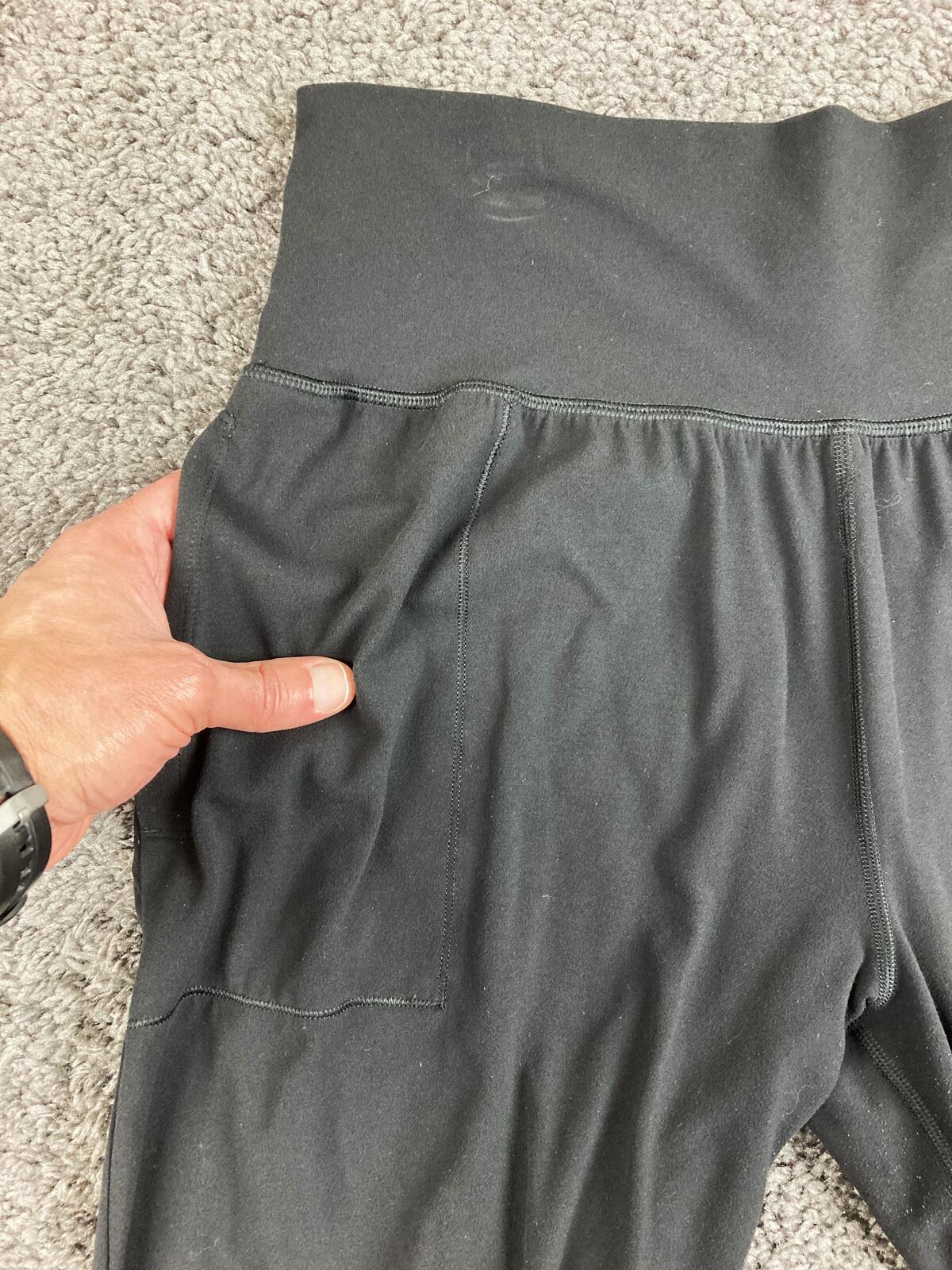 Athleta Salutation Jogger Pants Womens Black High Rise Powervita Yoga Pockets L