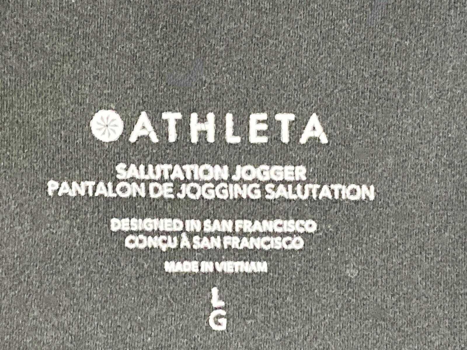 Athleta Salutation Jogger Pants Womens Black High Rise Powervita Yoga Pockets L