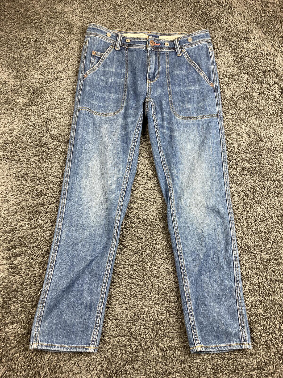 Anthropologie Pilcro Slim Boyfriend Jeans Blue Patch Pocket Medium Wash Sz 26P