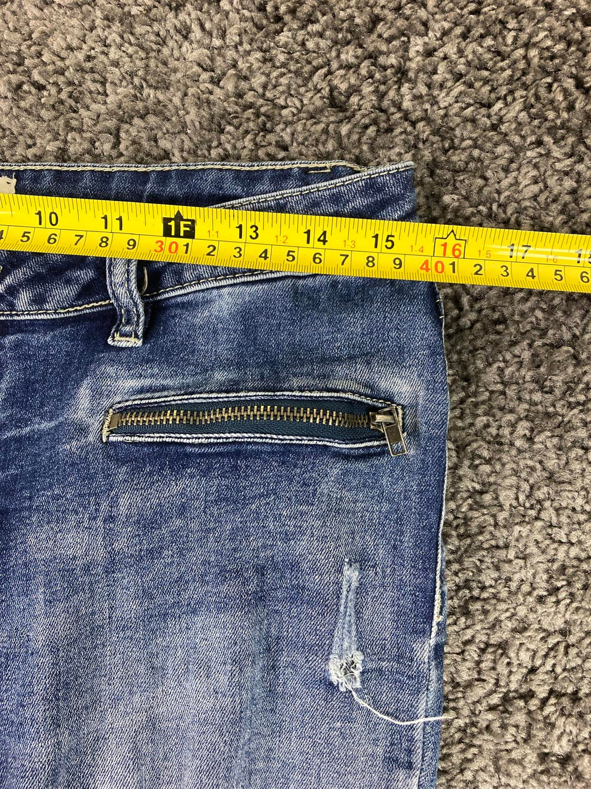 Ashley Mason Distressed Skinny Jeans Blue with Zip Pockets – Girls Size 11
