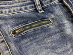 Ashley Mason Distressed Skinny Jeans Blue with Zip Pockets – Girls Size 11