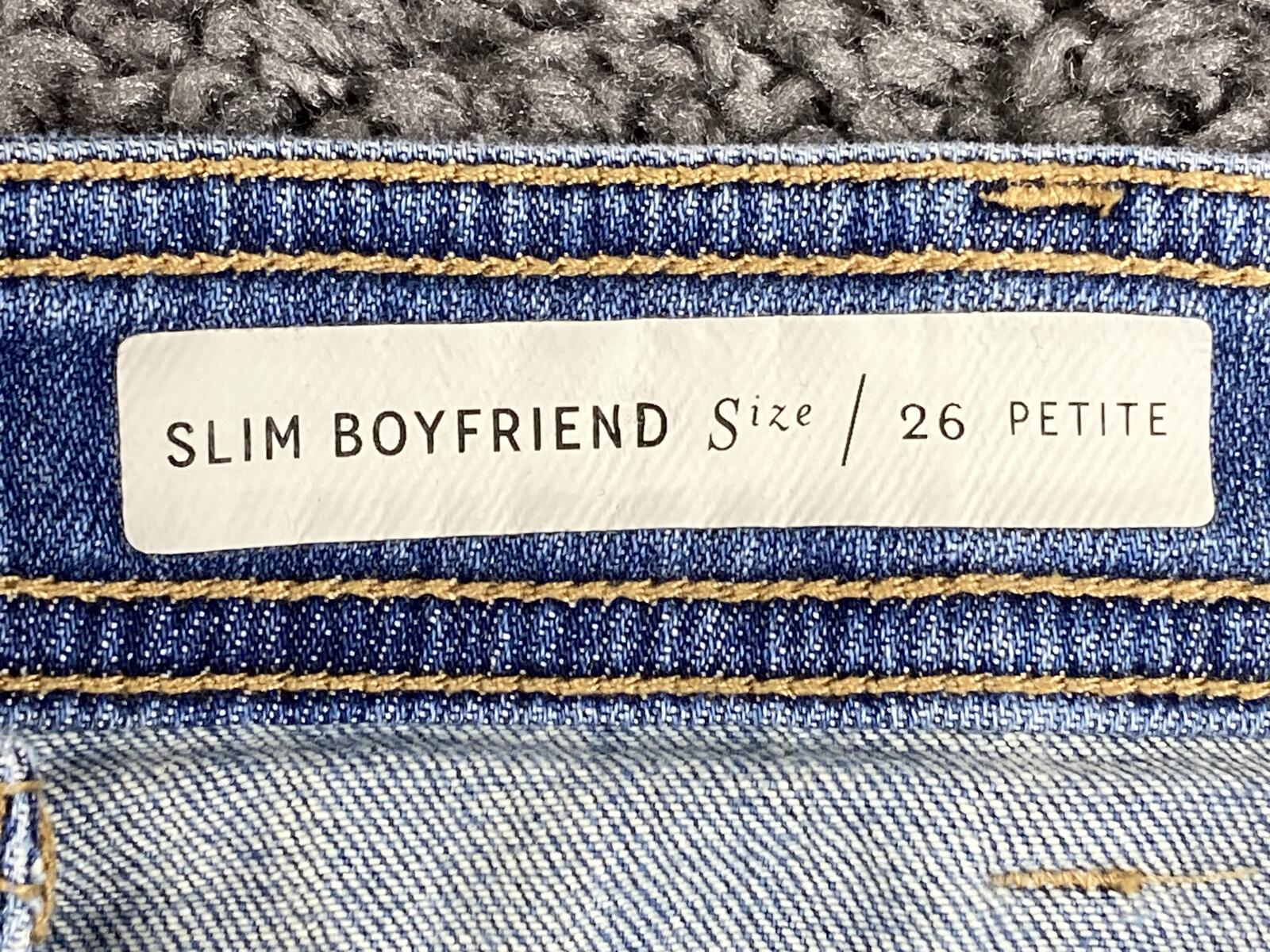 Anthropologie Pilcro Slim Boyfriend Jeans Blue Patch Pocket Medium Wash Sz 26P