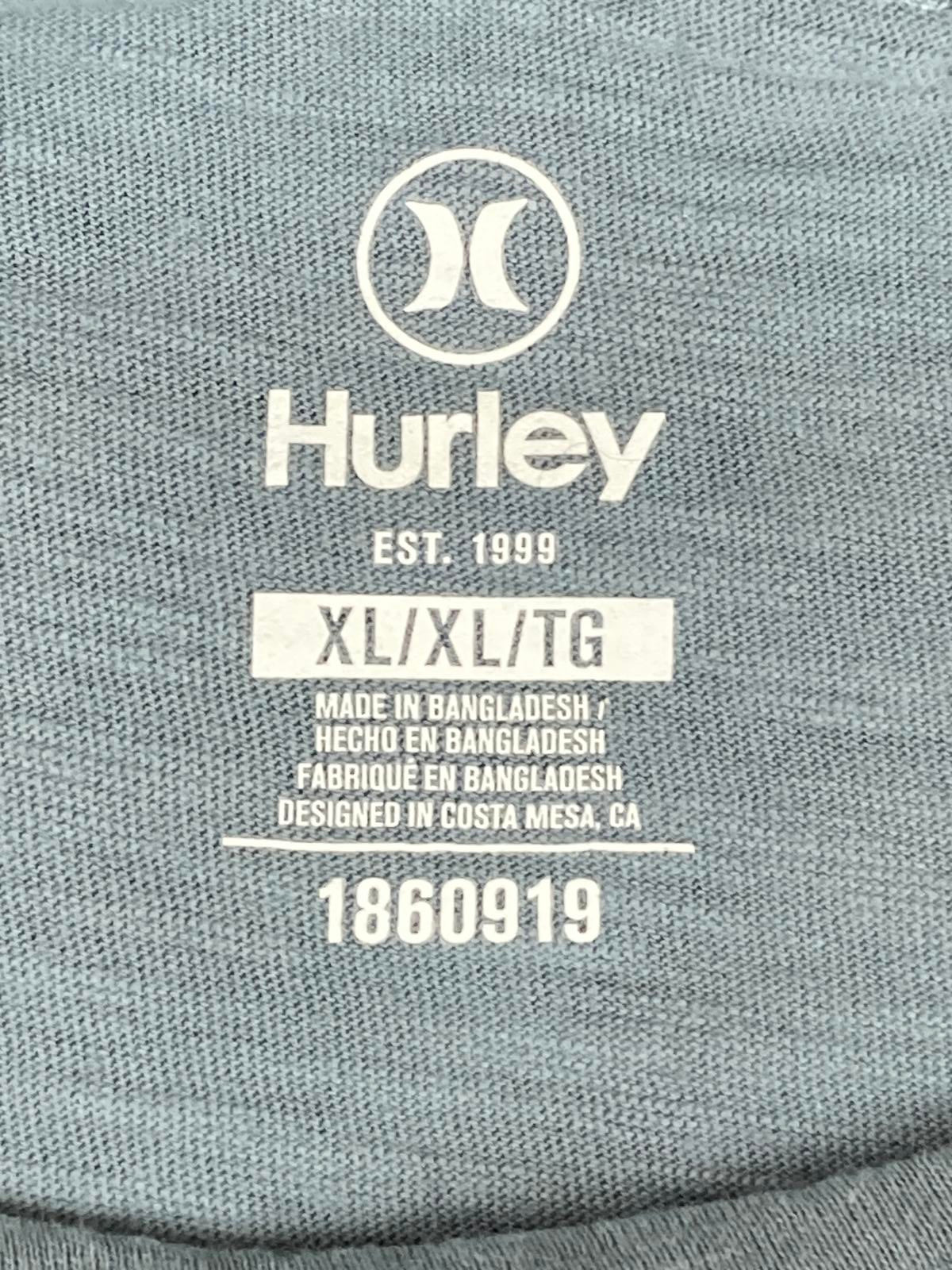Hurley T-Shirt Graphic Logo Men's Blue Surf Company Sz XL