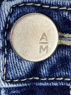 Ashley Mason Distressed Skinny Jeans Blue with Zip Pockets – Girls Size 11