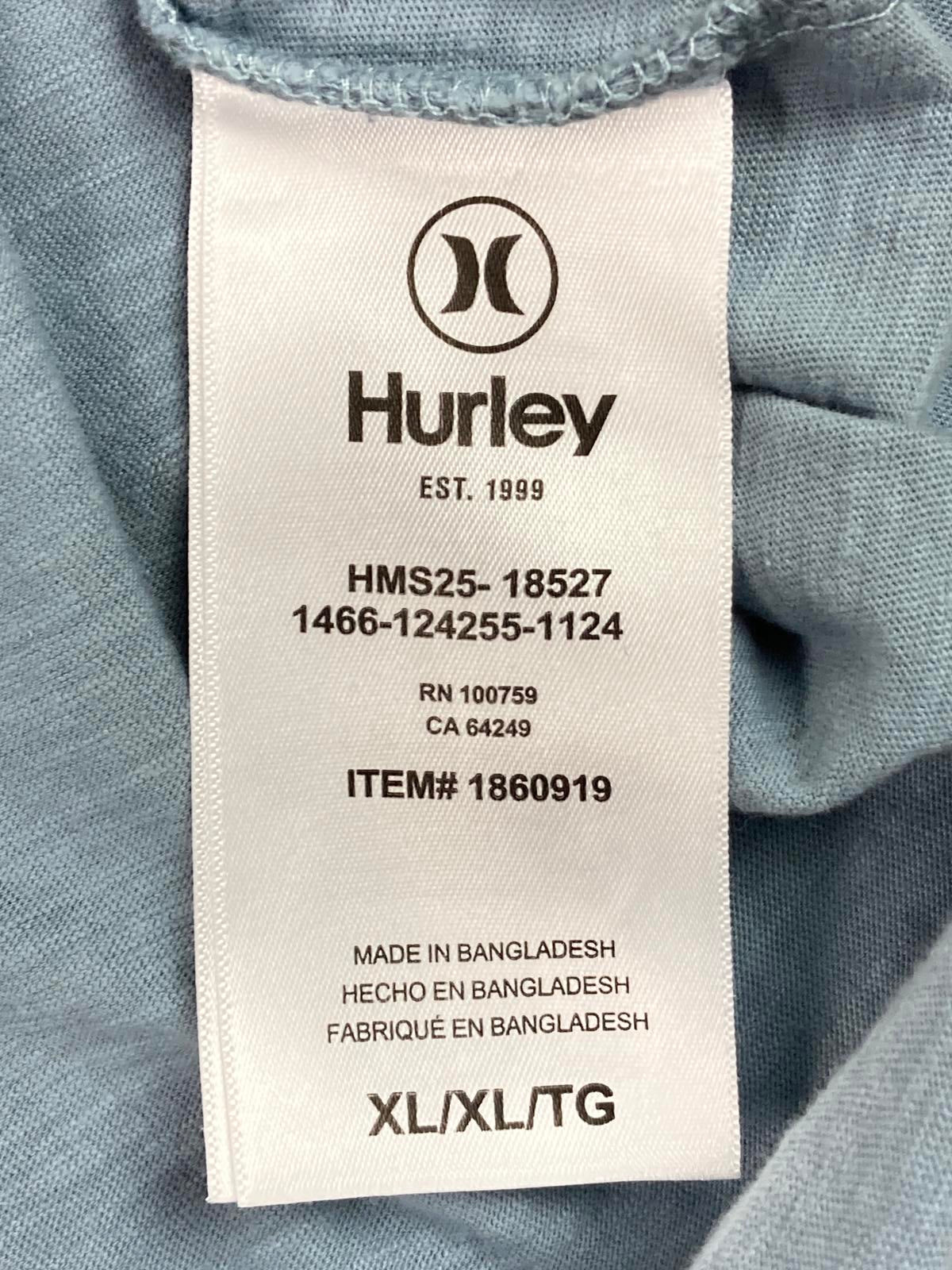 Hurley T-Shirt Graphic Logo Men's Blue Surf Company Sz XL