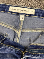 Ashley Mason Distressed Skinny Jeans Blue with Zip Pockets – Girls Size 11