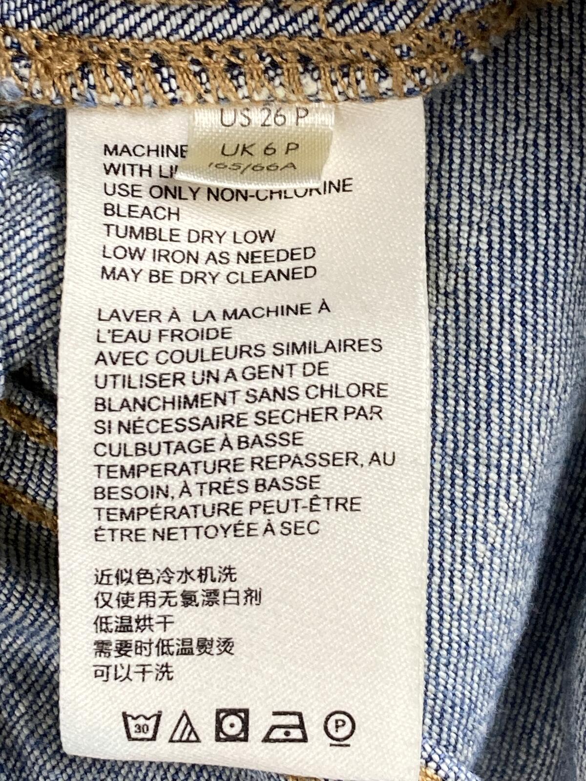 Anthropologie Pilcro Slim Boyfriend Jeans Blue Patch Pocket Medium Wash Sz 26P