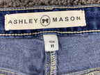 Ashley Mason Distressed Skinny Jeans Blue with Zip Pockets – Girls Size 11
