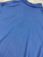 Tommy Bahama Polo Shirt Blue Stripe Mini Corduroy Knit Long Sleeve Men’s Medium