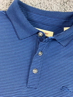 Tommy Bahama Polo Shirt Blue Stripe Mini Corduroy Knit Long Sleeve Men’s Medium