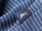 Tommy Bahama Polo Shirt Blue Stripe Mini Corduroy Knit Long Sleeve Men’s Medium