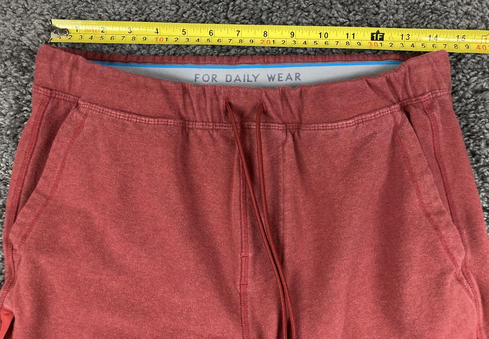 Mack Weldon Mens Red Ace Sweatpants Joggers Cotton Stretch Zip Pockets Sz M