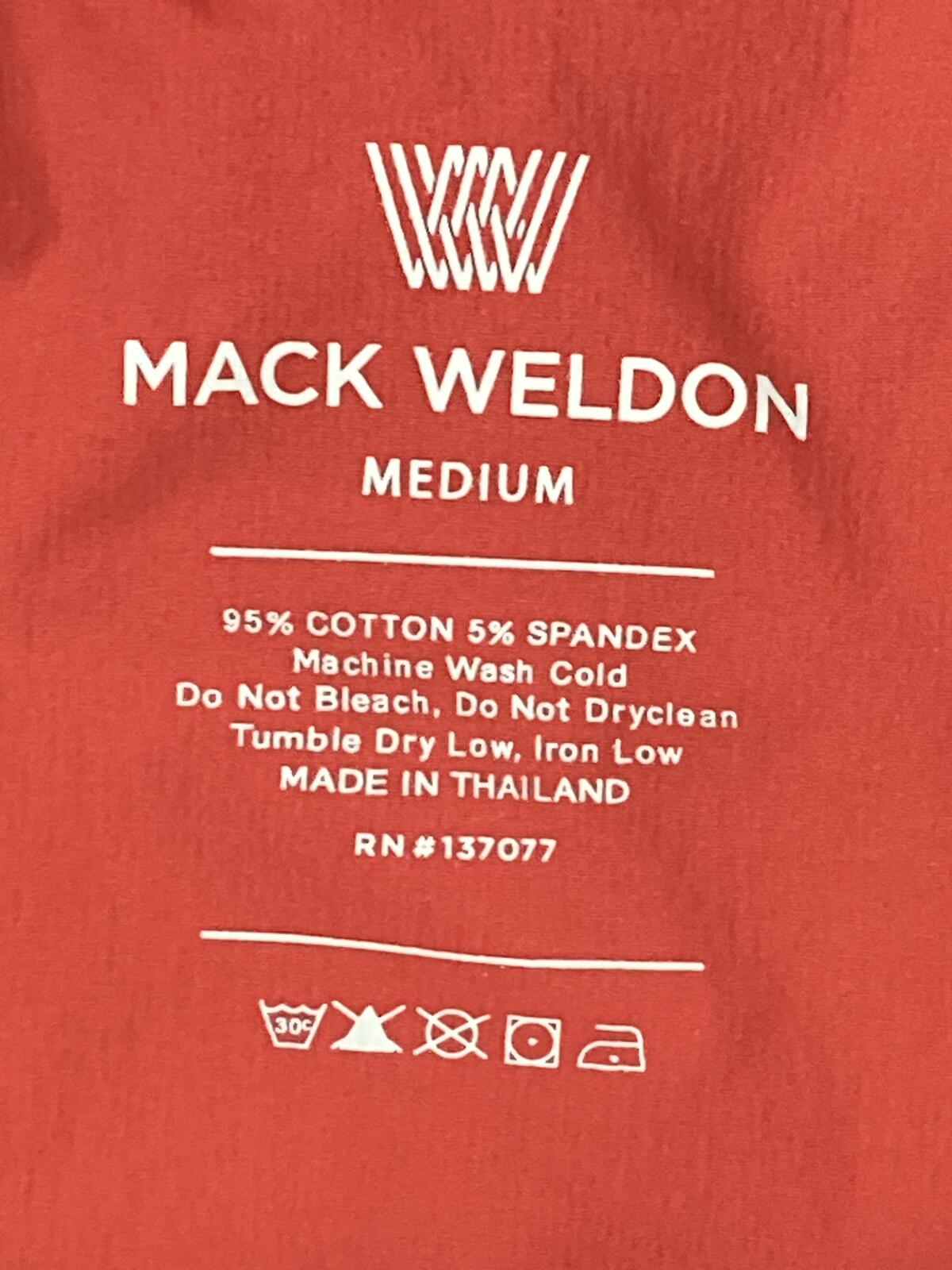 Mack Weldon Mens Red Ace Sweatpants Joggers Cotton Stretch Zip Pockets Sz M