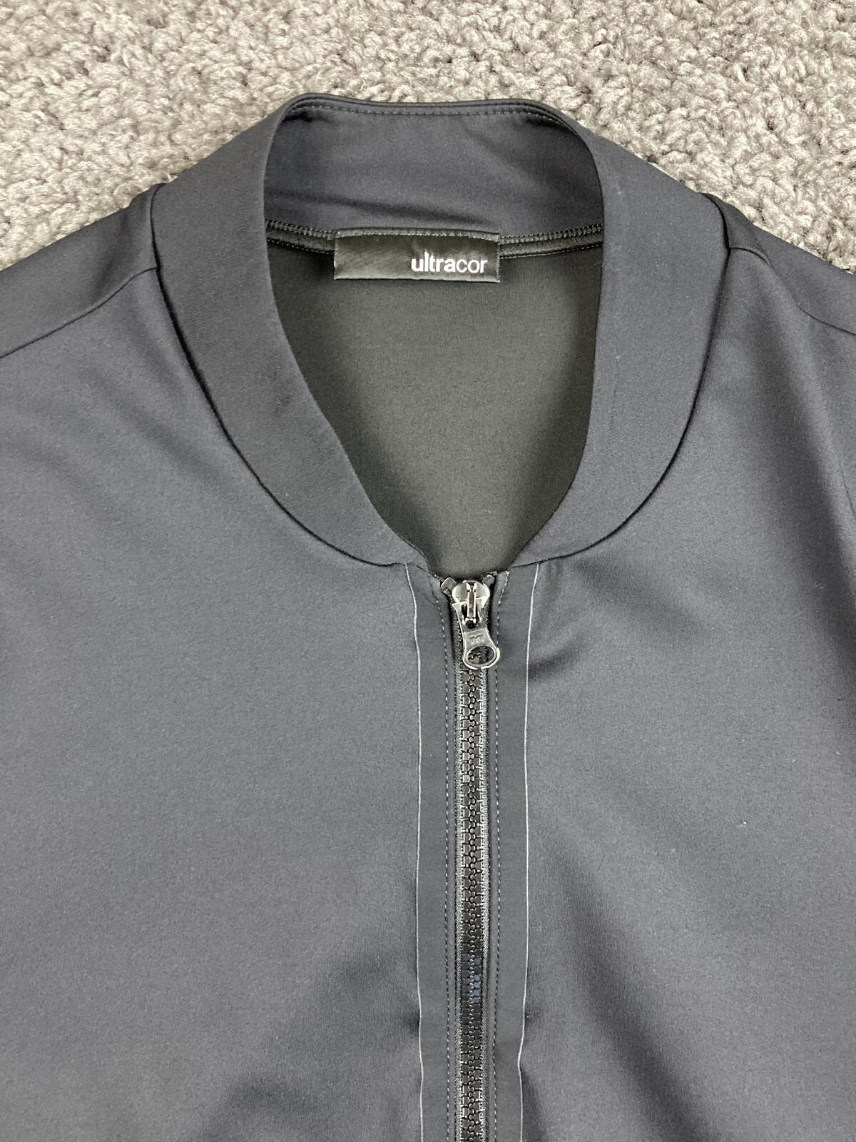 Ultracor Silk Bolt Bomber Jacket Womens Black Lightning Track Full Zip Luxury S
