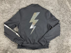 Ultracor Silk Bolt Bomber Jacket Womens Black Lightning Track Full Zip Luxury S