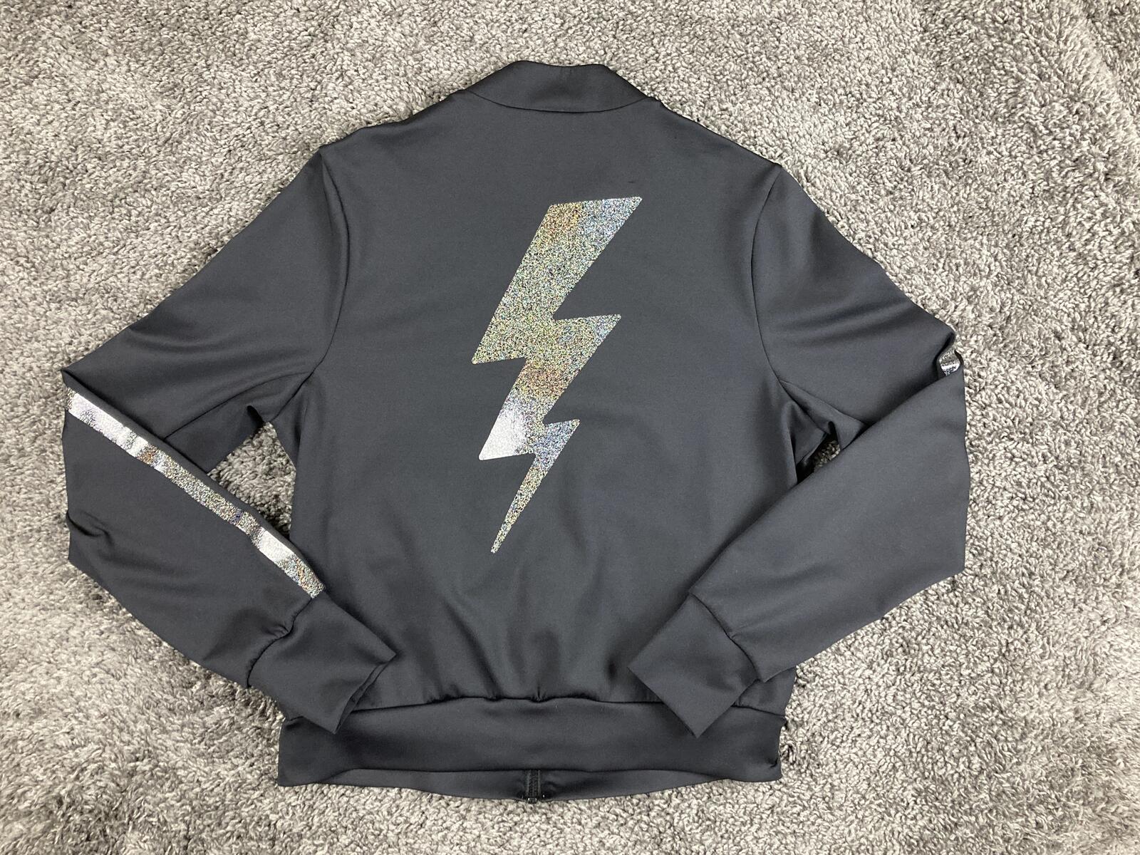 Ultracor Silk Bolt Bomber Jacket Womens Black Lightning Track Full Zip Luxury S