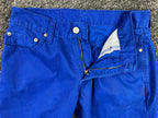 Levi's 514 Straight Fit Men's Jeans Royal Blue Cobalt Denim White Tab Sz 30x32
