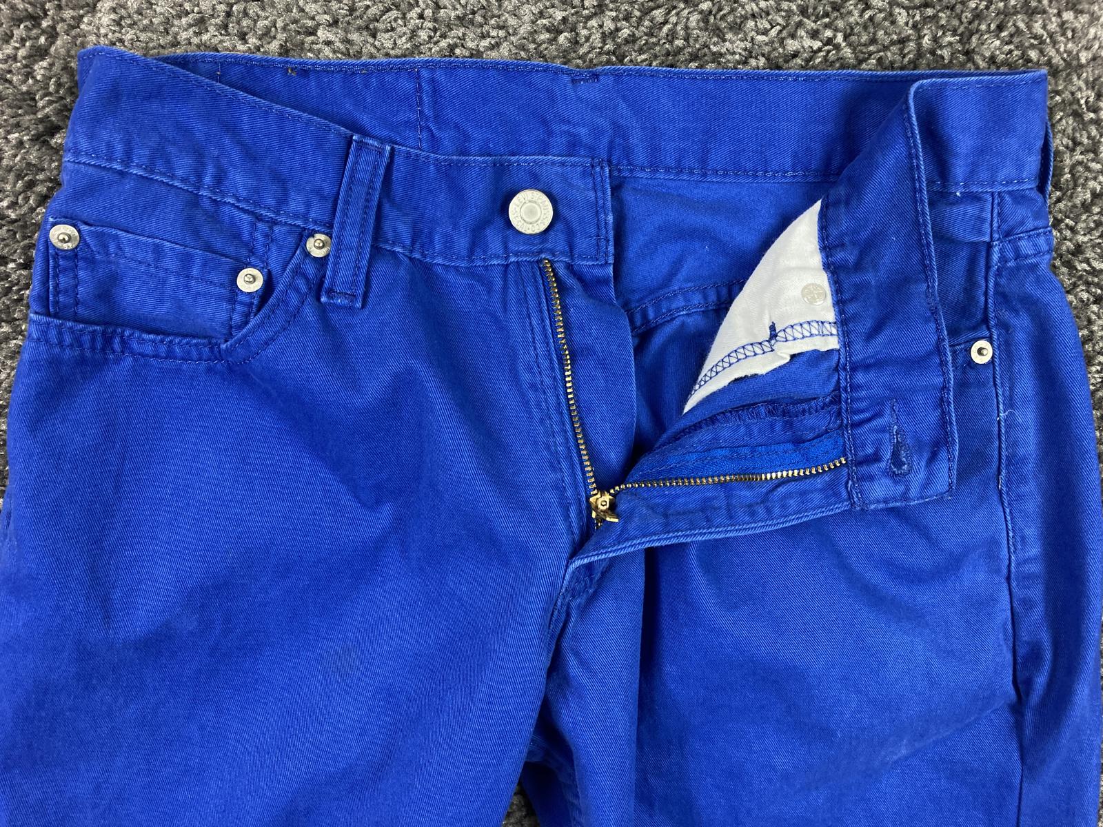 Levi's 514 Straight Fit Men's Jeans Royal Blue Cobalt Denim White Tab Sz 30x32