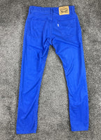 Levi's 514 Straight Fit Men's Jeans Royal Blue Cobalt Denim White Tab Sz 30x32