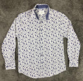 CON.STRUCT Men Slim Fit Cooling Stretch Shirt Blue Paisley Sz L 16-16.5/34-35