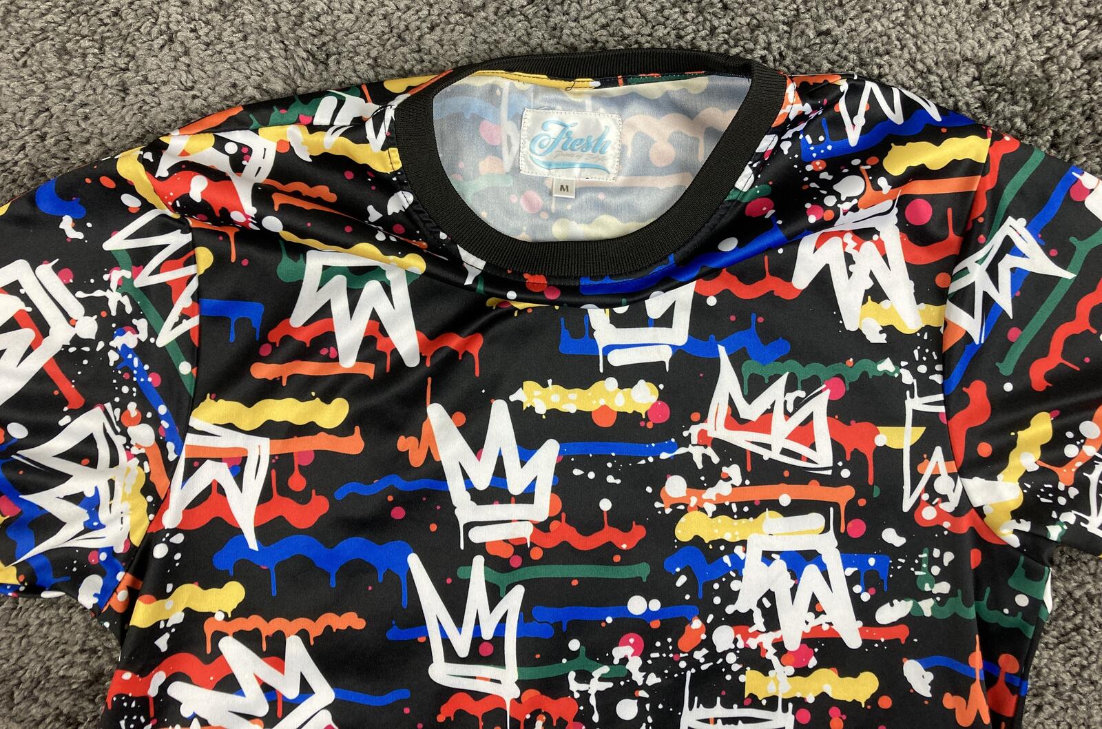 Fresh Prince of Bel-Air Graffiti Crown T-Shirt Mens Hip Hop 90s Streetwear Sz M