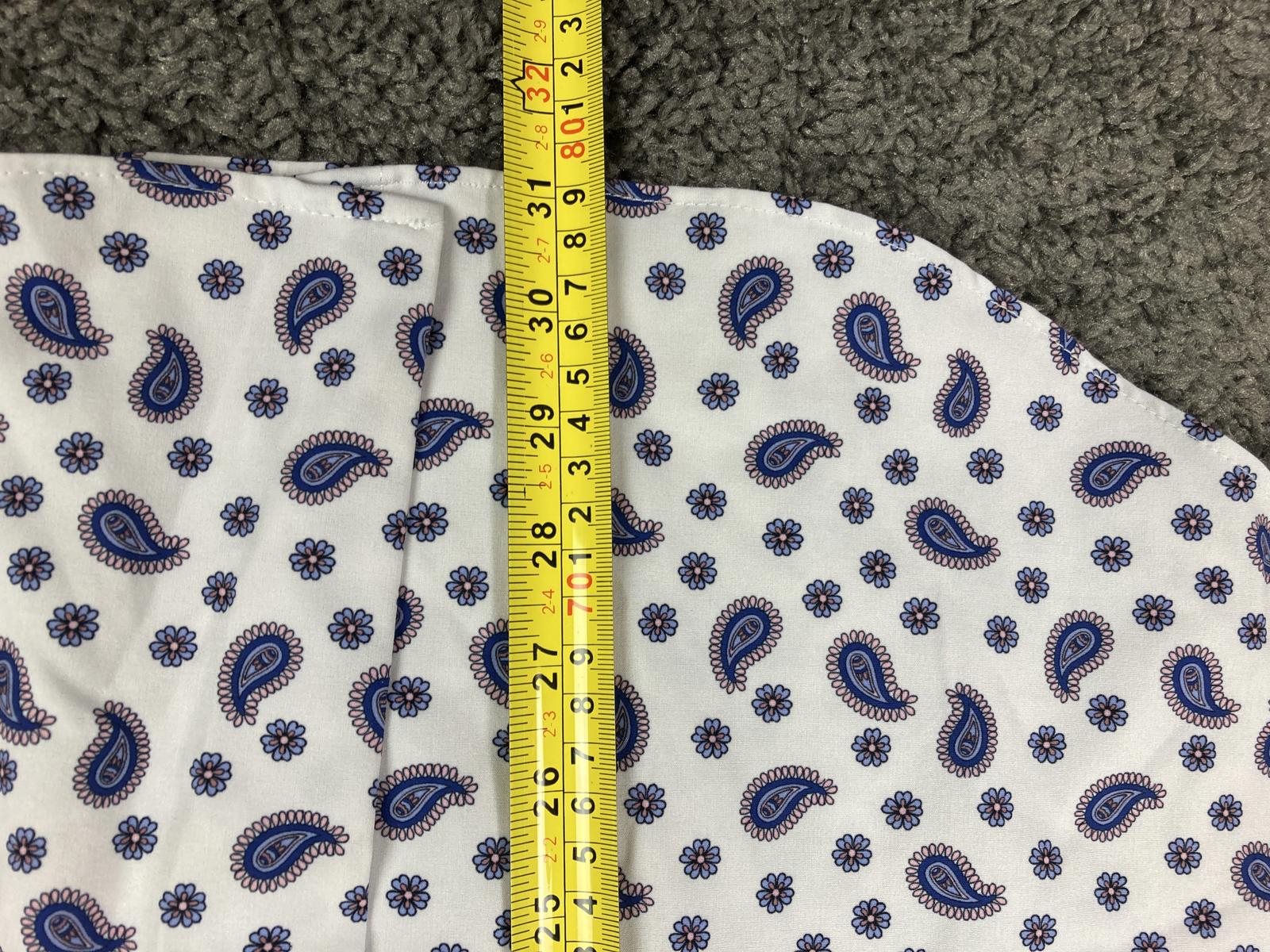 CON.STRUCT Men Slim Fit Cooling Stretch Shirt Blue Paisley Sz L 16-16.5/34-35