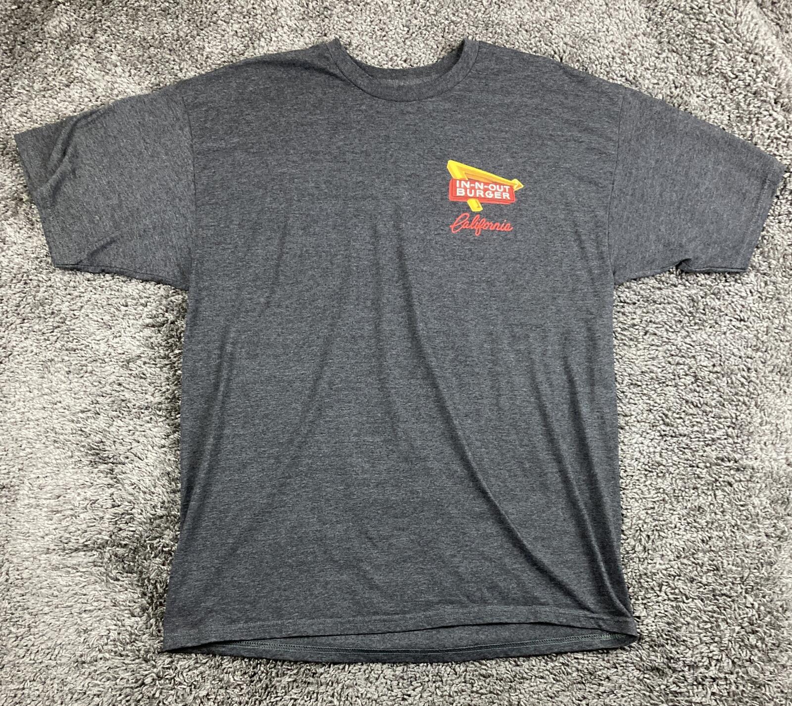 In-N-Out Burger T Shirt Mens Gray 2015 Sean Ellingson Sunset Palm Trees Sz XL