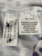 CON.STRUCT Men Slim Fit Cooling Stretch Shirt Blue Paisley Sz L 16-16.5/34-35