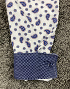 CON.STRUCT Men Slim Fit Cooling Stretch Shirt Blue Paisley Sz L 16-16.5/34-35
