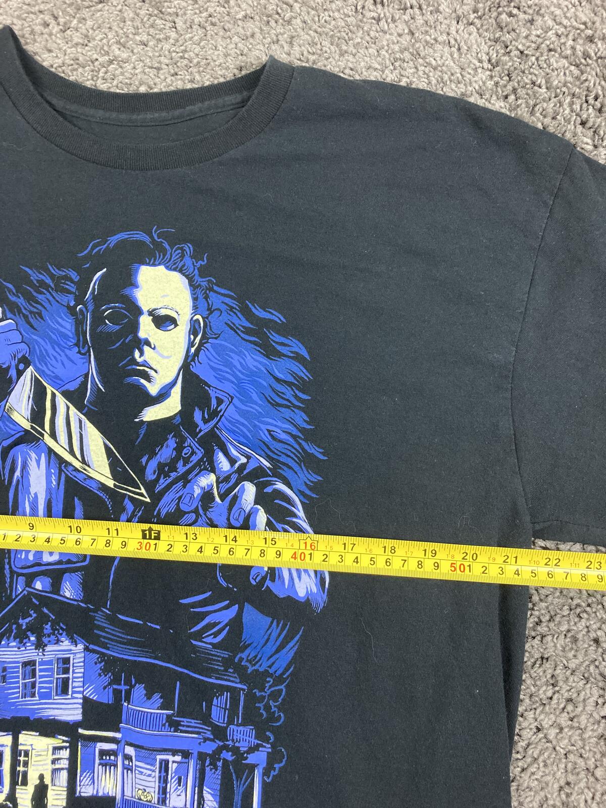 John Carpenter Halloween Mens Black Michael Myers Horror T-Shirt Sz XL