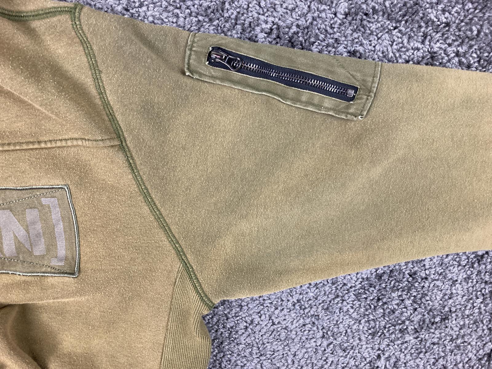 Hoonigan Sweatshirt Utility Crewneck Men’s Olive Green Pocket Zip Sz L