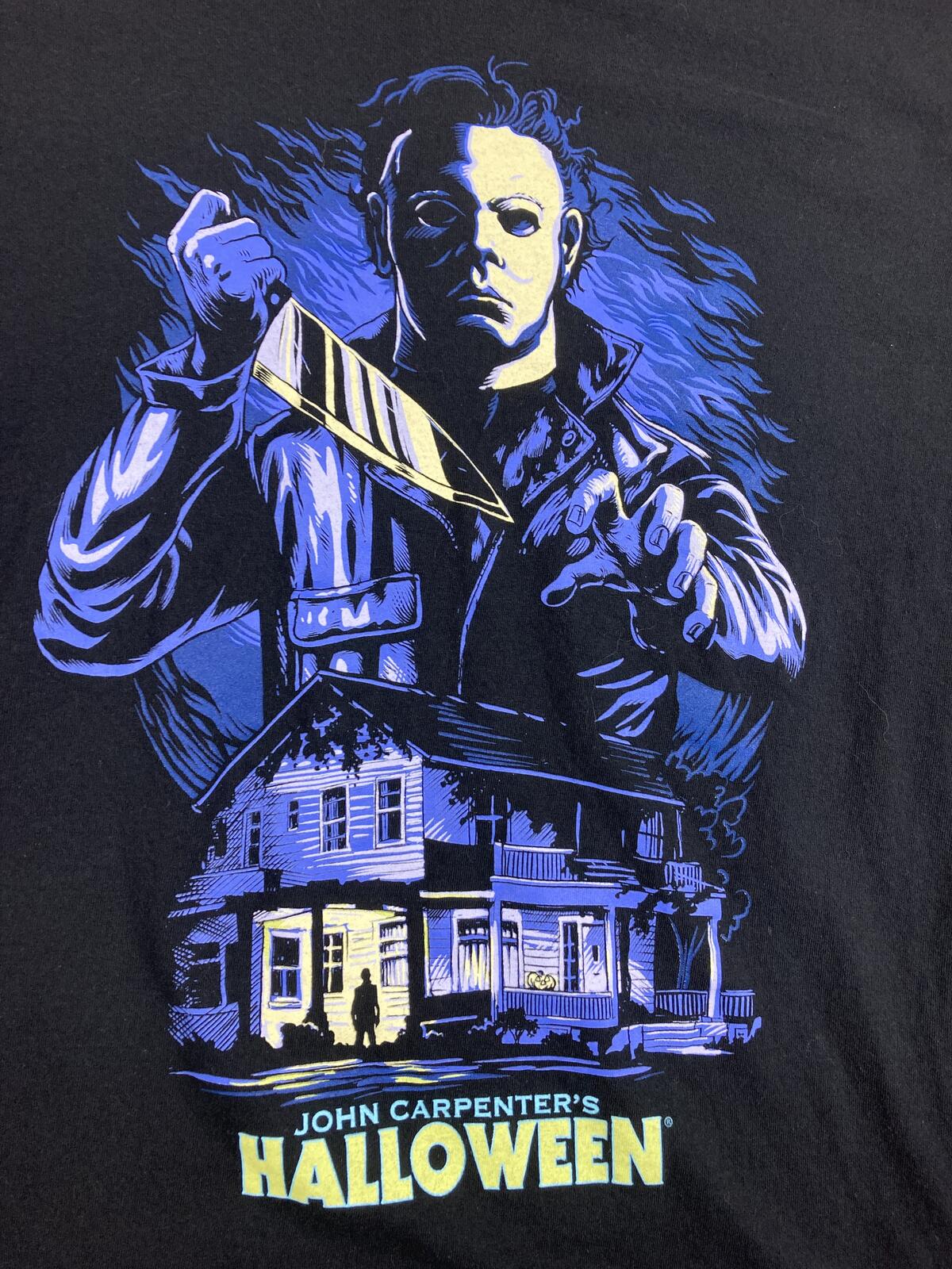 John Carpenter Halloween Mens Black Michael Myers Horror T-Shirt Sz XL