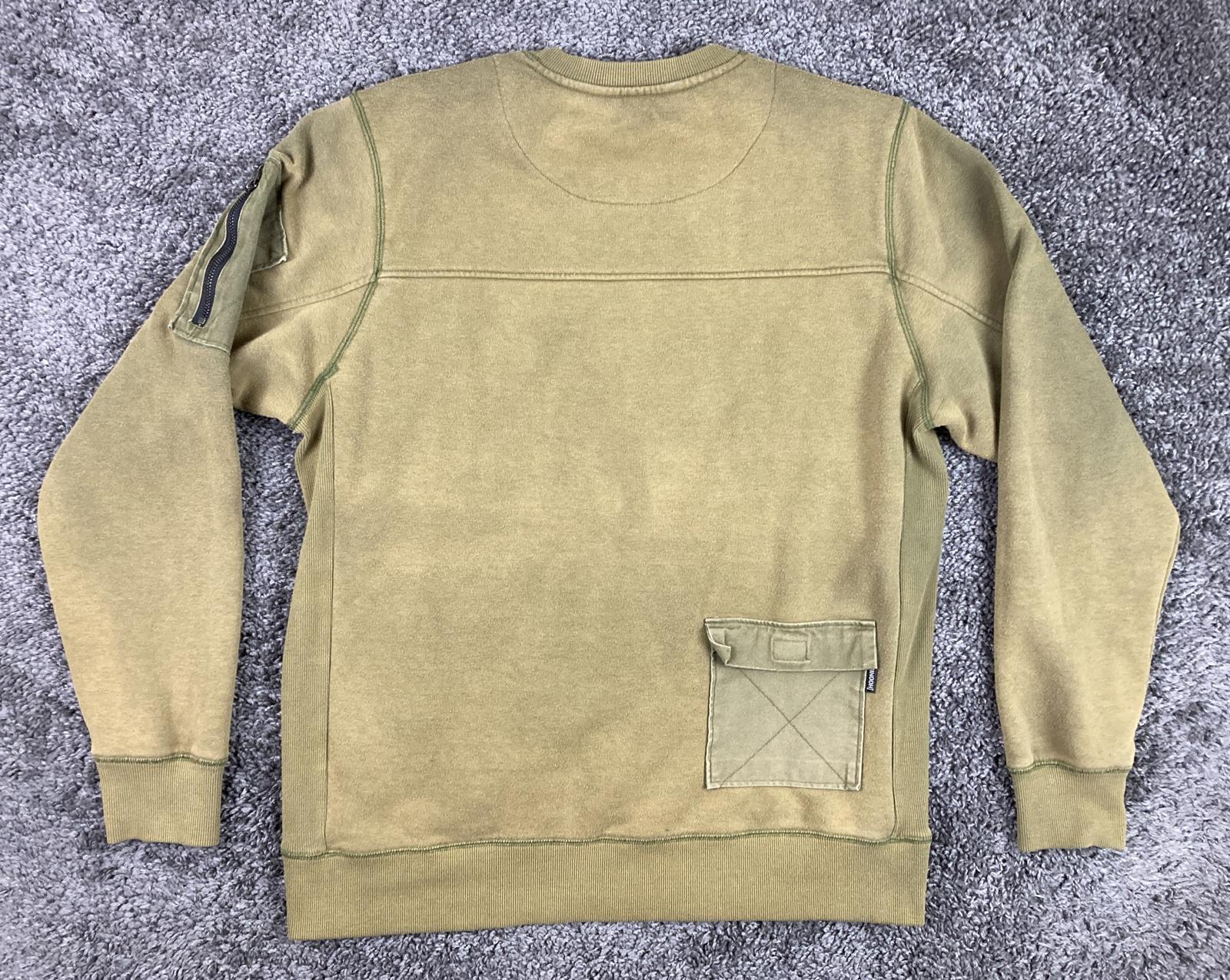 Hoonigan Sweatshirt Utility Crewneck Men’s Olive Green Pocket Zip Sz L