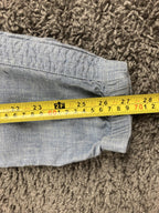 Athleta Cabo 100% Linen Jogger Pants Womens Blue Drawstring Zip Pockets Size 2