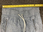 Athleta Cabo 100% Linen Jogger Pants Womens Blue Drawstring Zip Pockets Size 2