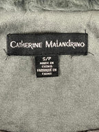 Catherine Malandrino Grey Faux Fur Vest Mock Neck Zip Plush Gilet Soft Sz S/P
