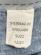 Athleta Cabo 100% Linen Jogger Pants Womens Blue Drawstring Zip Pockets Size 2