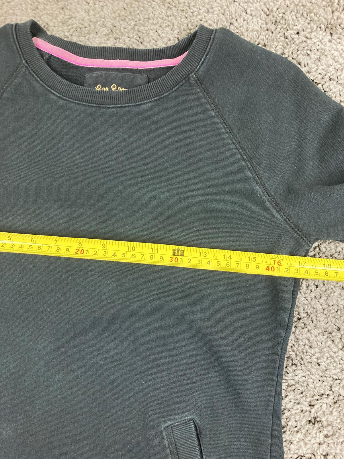Lilly Pulitzer Beach Comber Long Sleeve Sweatshirt Dress Black Cotton Pockets S