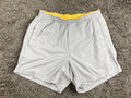 Birddogs Men Large Short 6 Inseam Gray Yellow Lined 3-in-1 Athletic Gym Shorts L