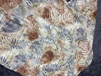 Tori Richard Honolulu Men's Shirt Cotton Hawaiian  Size L Beige Blue Brown Leaf
