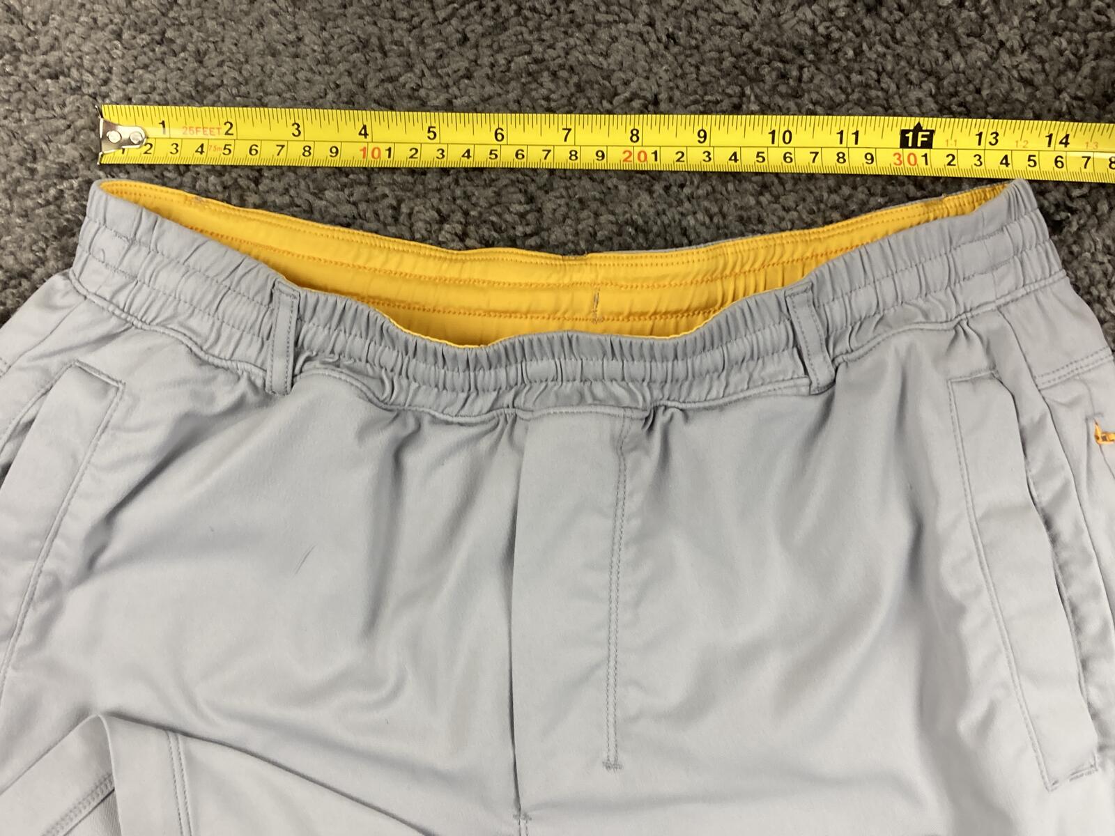 Birddogs Men Large Short 6 Inseam Gray Yellow Lined 3-in-1 Athletic Gym Shorts L