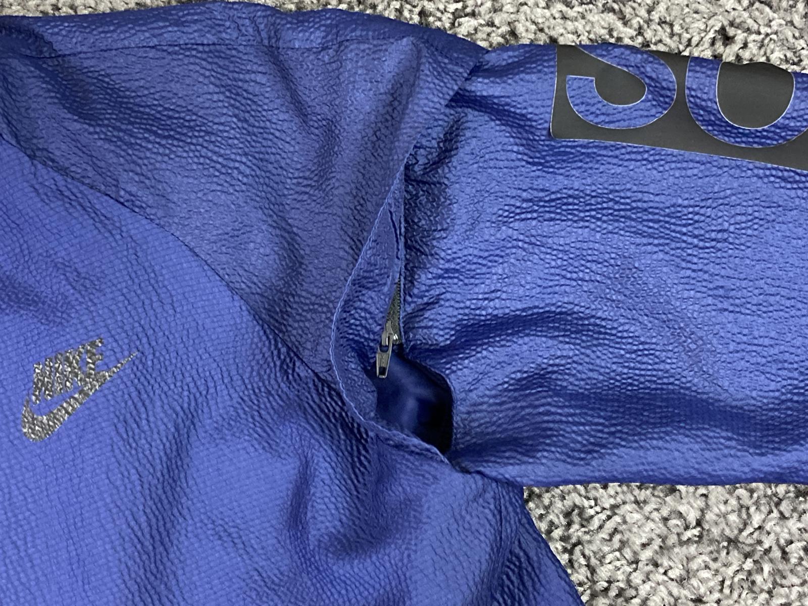 Nike x SoulCycle Women’s Tech Woven Jacket Blue Full Zip Convertible Vest Sz XS