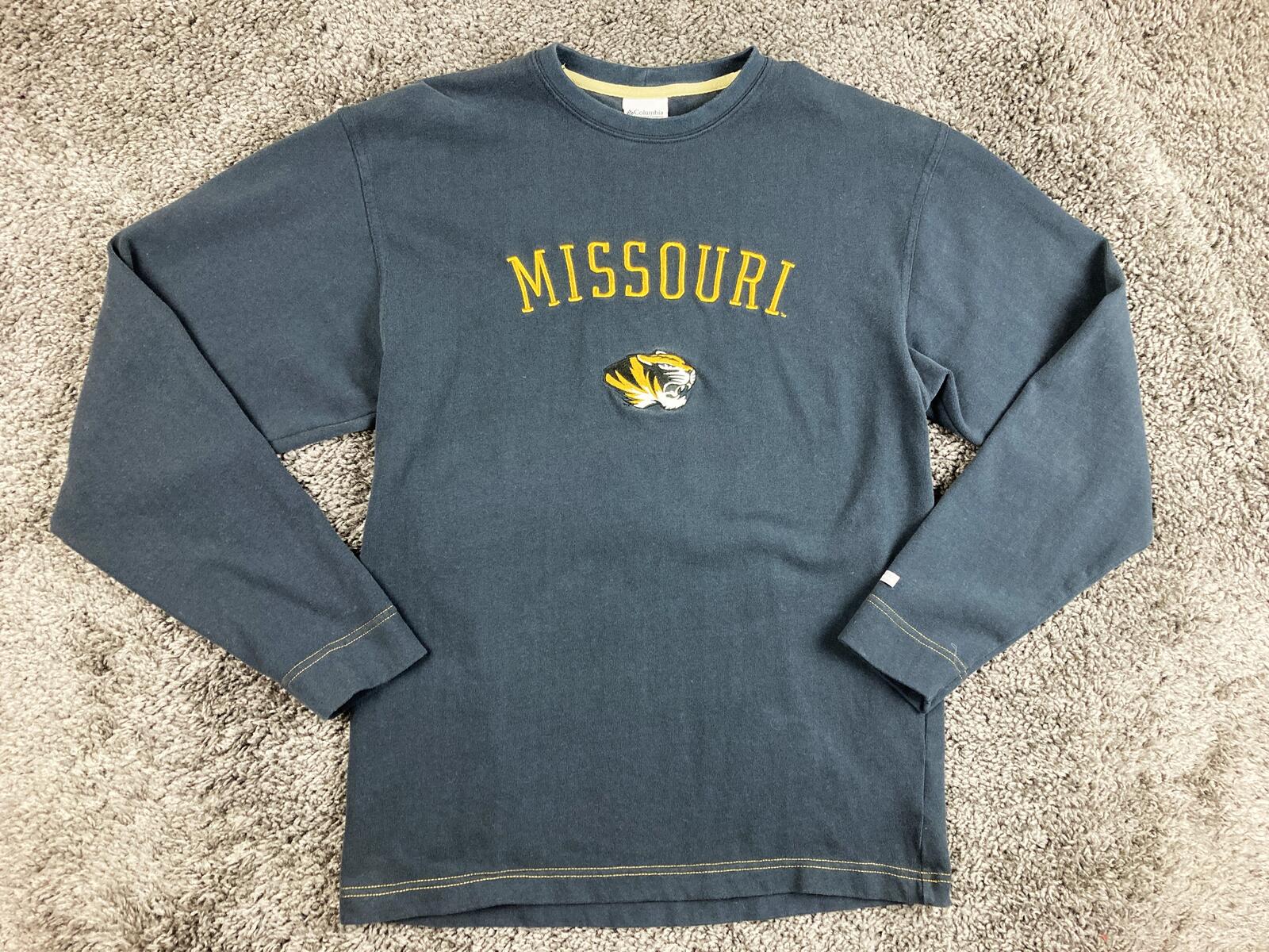 Columbia Missouri Tigers Mizzou Vintage Long Sleeve Sweatshirt Embroidered Sz S