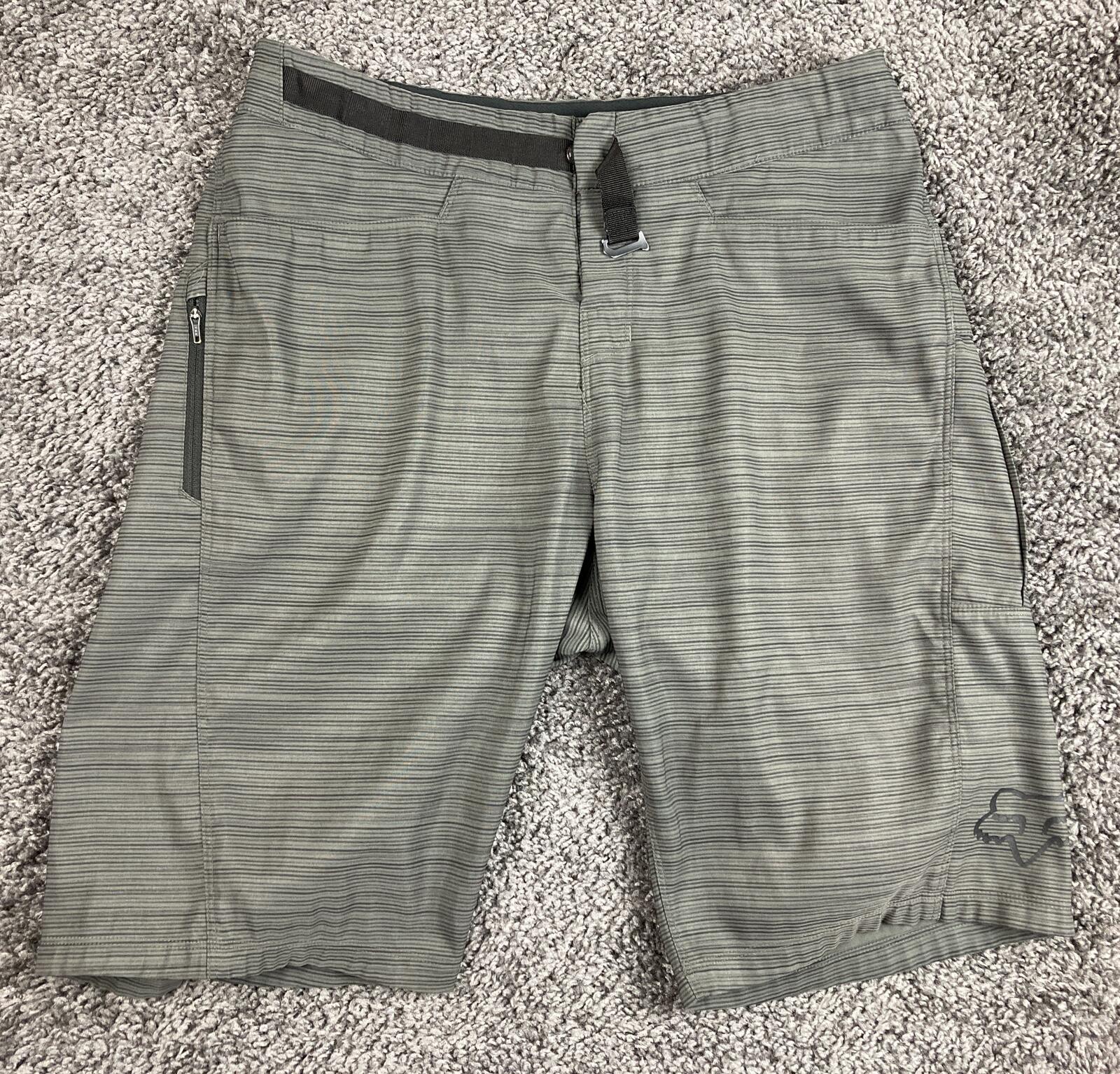 Fox Racing Ranger Cargo Mountain Bike Shorts Mens Gray Heather Zip Pocket Sz 32