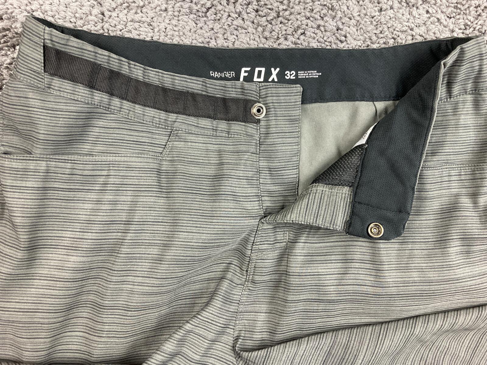 Fox Racing Ranger Cargo Mountain Bike Shorts Mens Gray Heather Zip Pocket Sz 32
