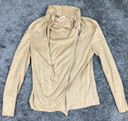Mote Anthropologie Faux Suede Women's Asymmetrical Zip Jacket Tan Size Medium