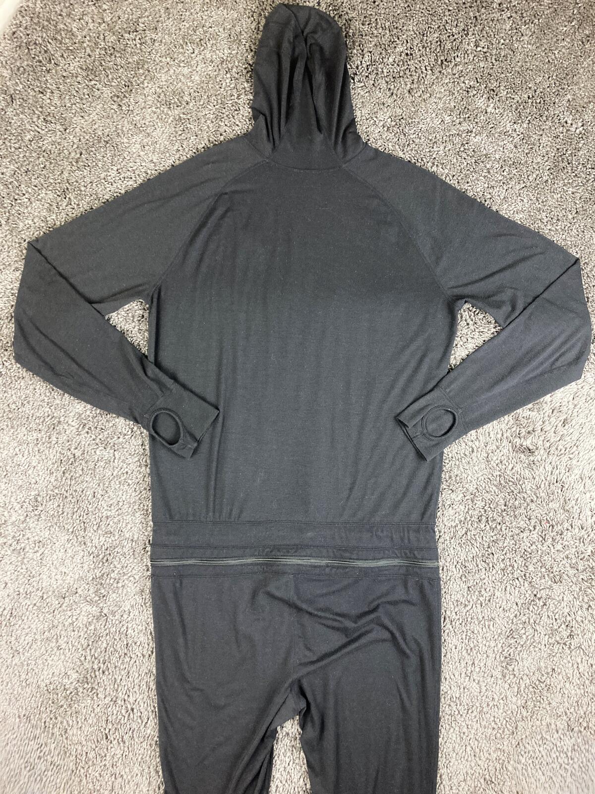 Airblaster Classic Ninja Suit Mens Black One Piece Base Layer Hooded Ski Snow L
