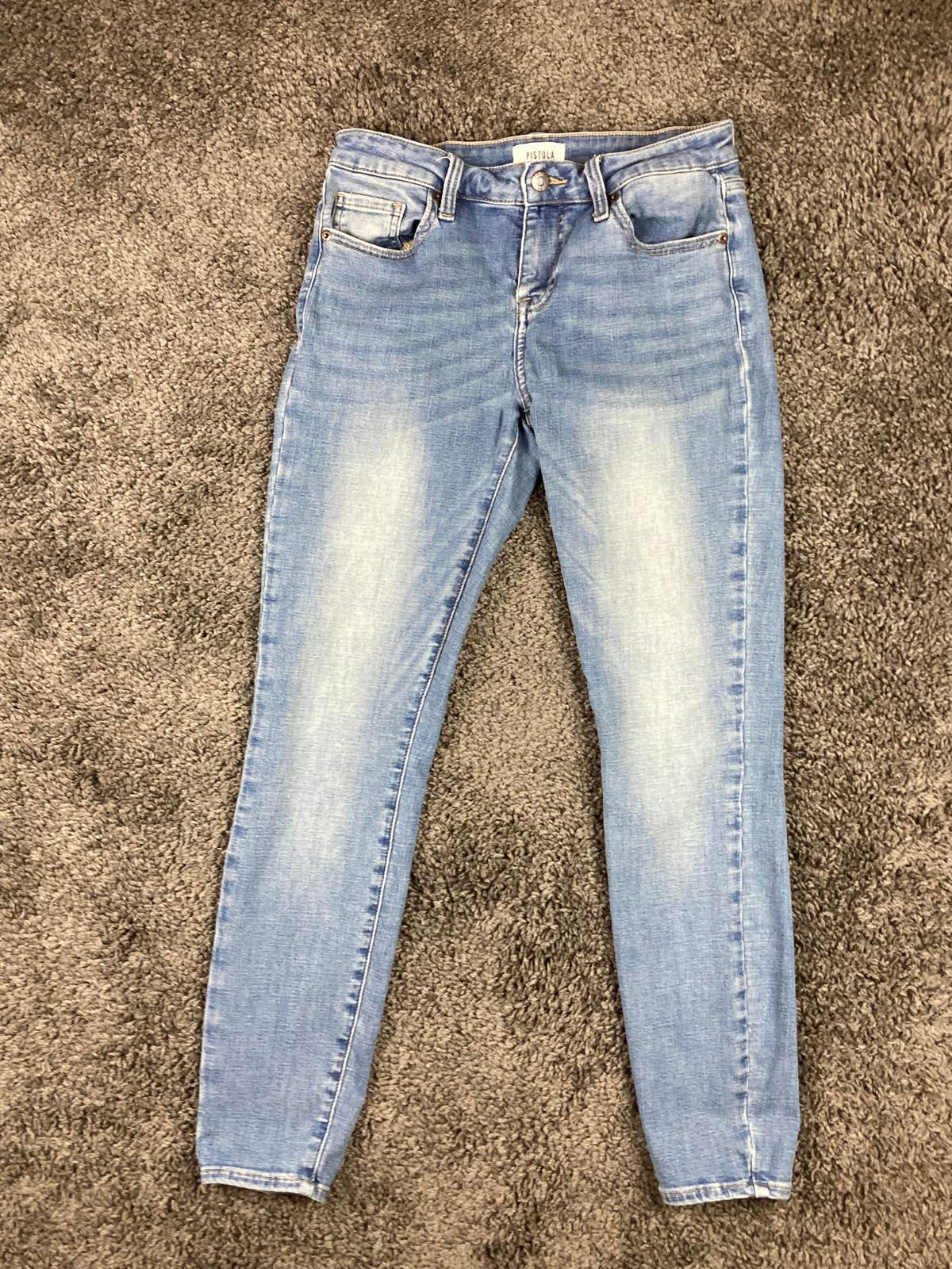 Pistola Arielle High Rise Skinny Ankle Jeans Light Blue Wash Stretch Denim Sz 27