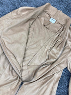 Mote Anthropologie Faux Suede Women's Asymmetrical Zip Jacket Tan Size Medium